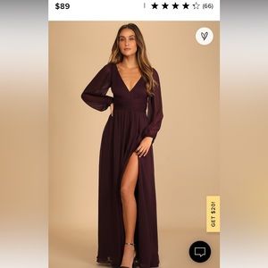 Lulus V-Neck Long Sleeve Maxi Dress